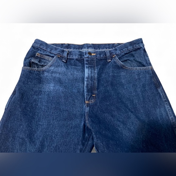 Men’s Rustler Denim Blue Jeans Size 38x29 (some stains & wear) - Picture 3 of 8